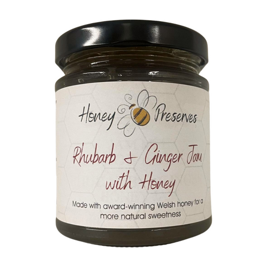 Honey Bee Preserves Rhubarb & Ginger Jam with Honey (227g)