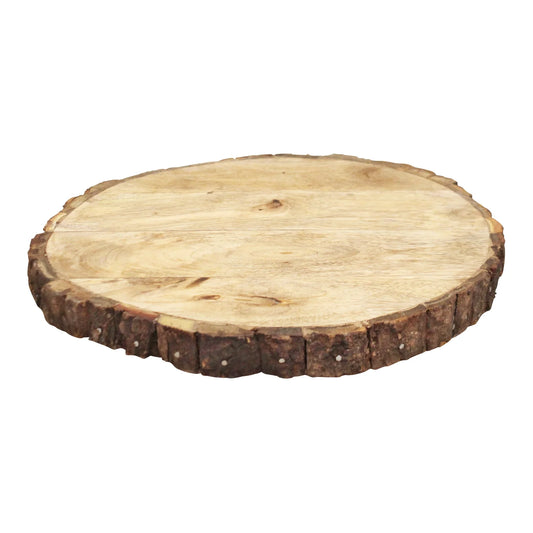 Round Wooden Bark Design Chopping/Serving Board