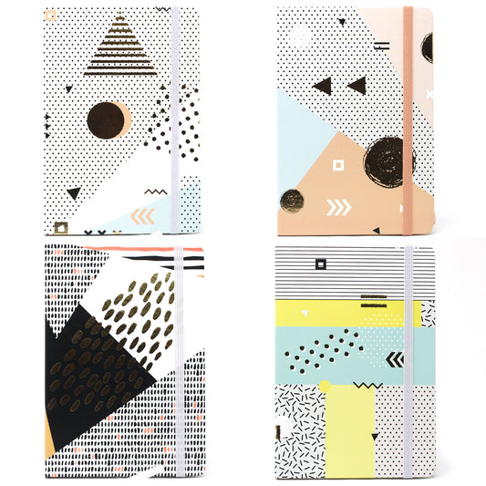 A5 Notebooks - Assorted Designs - Golden Abstract