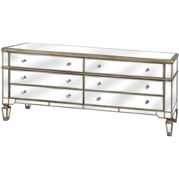 Six Drawer Mirrored Chest of Drawers