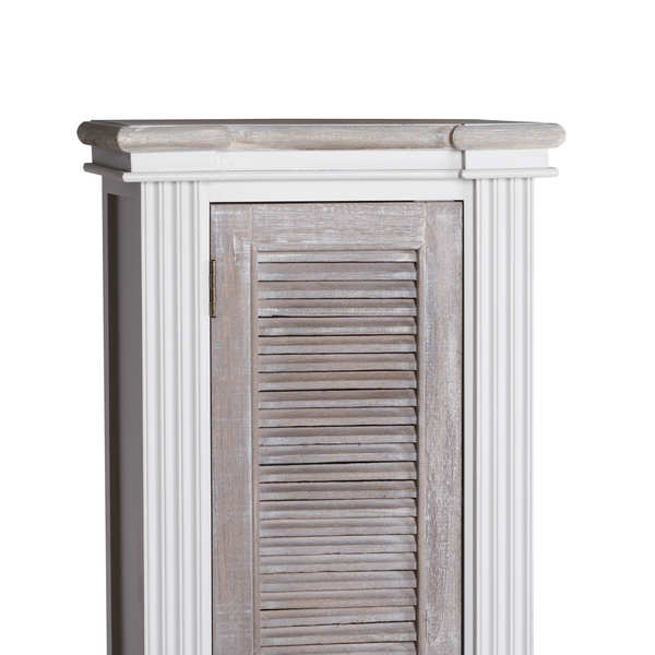 BLANC - Tall Cabinet With Louvered Doors