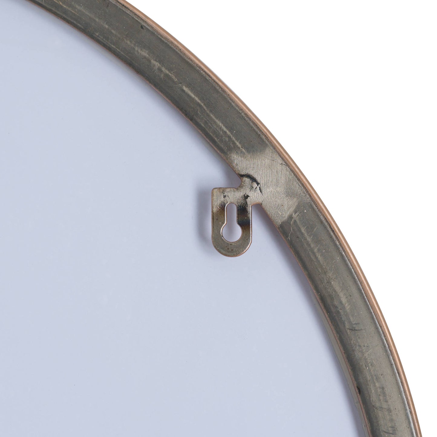 Circular Copper Finish Mirror With Protruding Edge