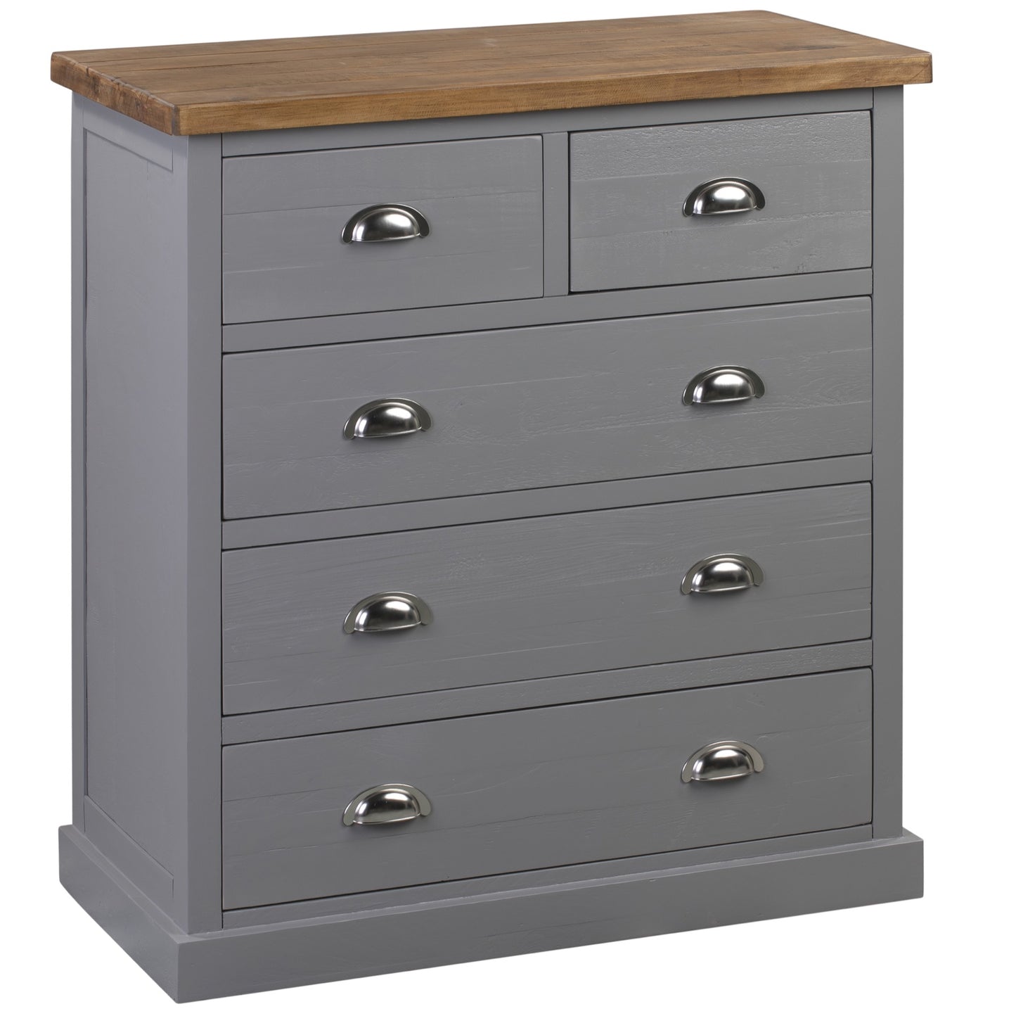 Grey Painted Two Over Three Chest of Drawers