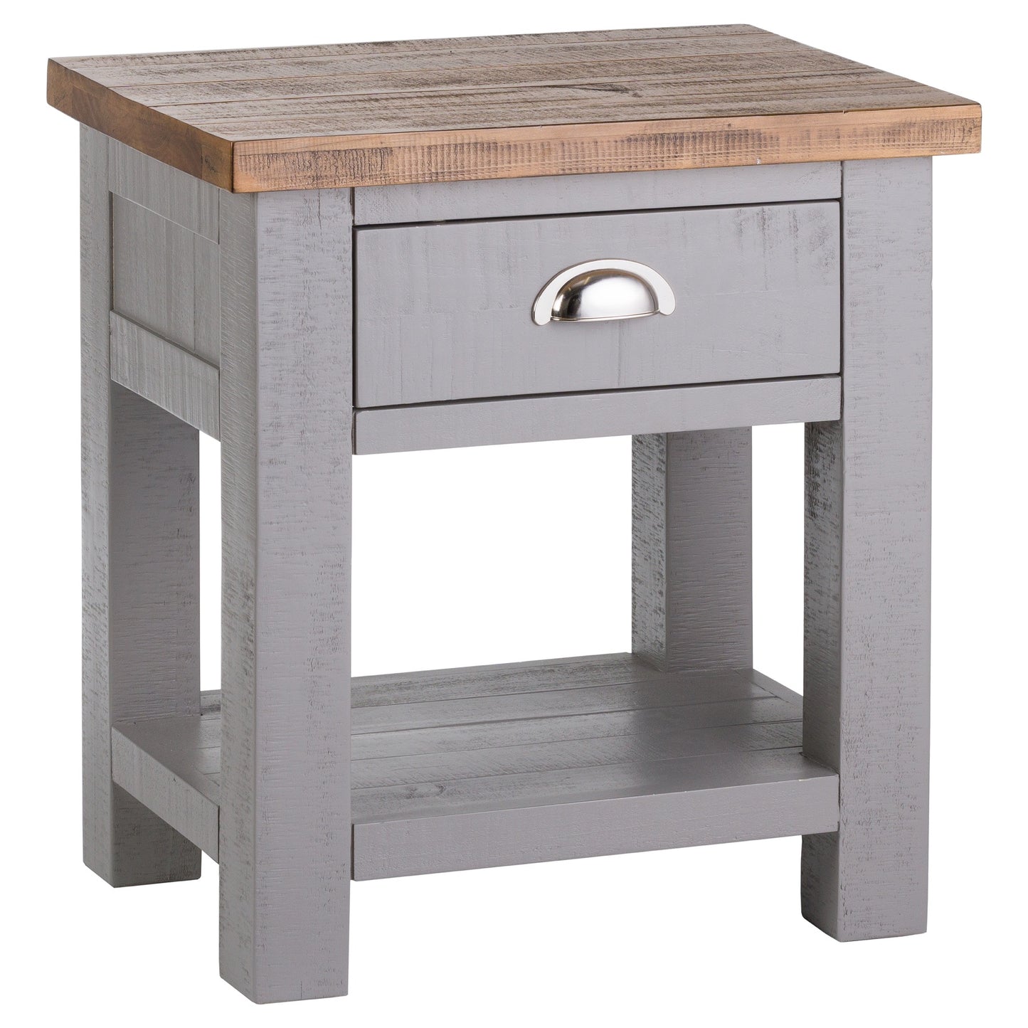 Grey painted One Drawer Side Table
