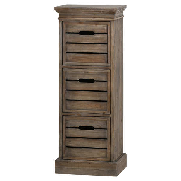 Distressed Pine Tall Three Drawer Chest