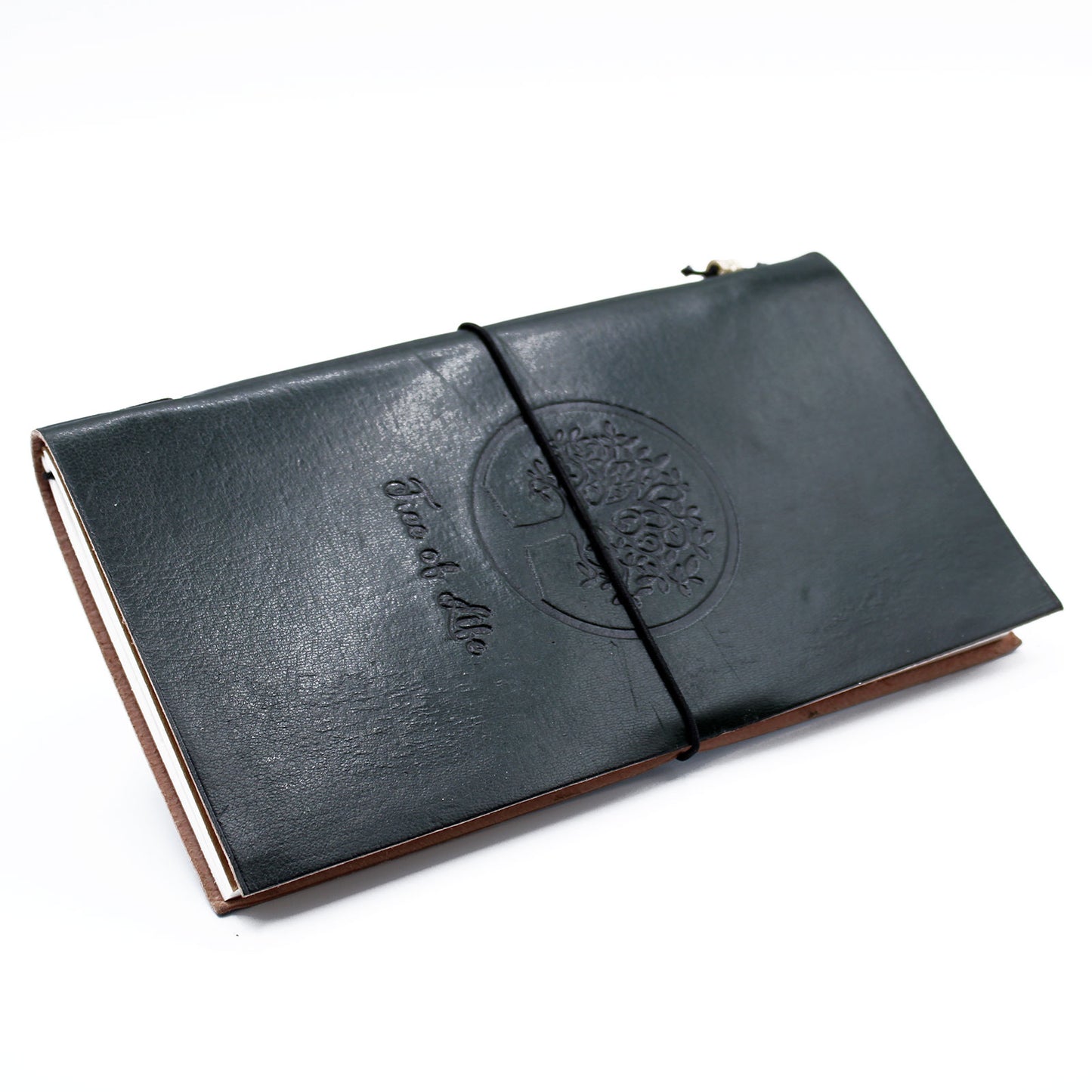 Handmade Leather Journal - Tree of Life - Green