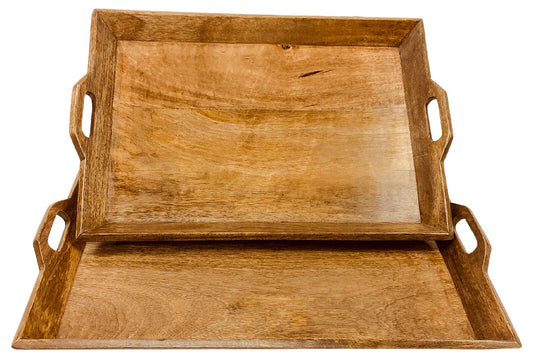 Wooden Tray Set Of 2
