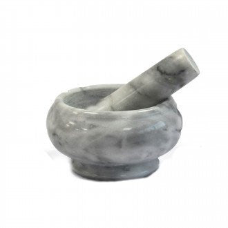 Small Grey Marble Pestle & Mortar - 8x5.5cm