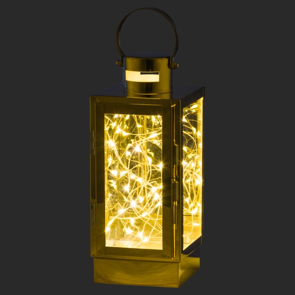 Brass Lantern With Led Micro Lights