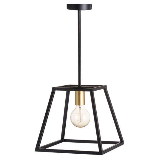 Black And Brass Piped Pendant Light