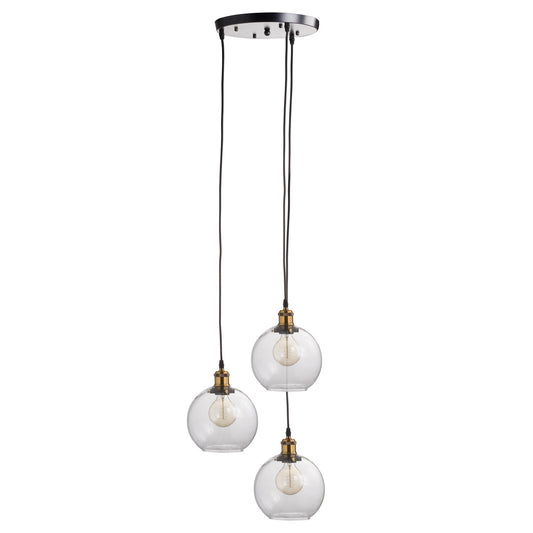 Triple Hanging Glass Globe Light