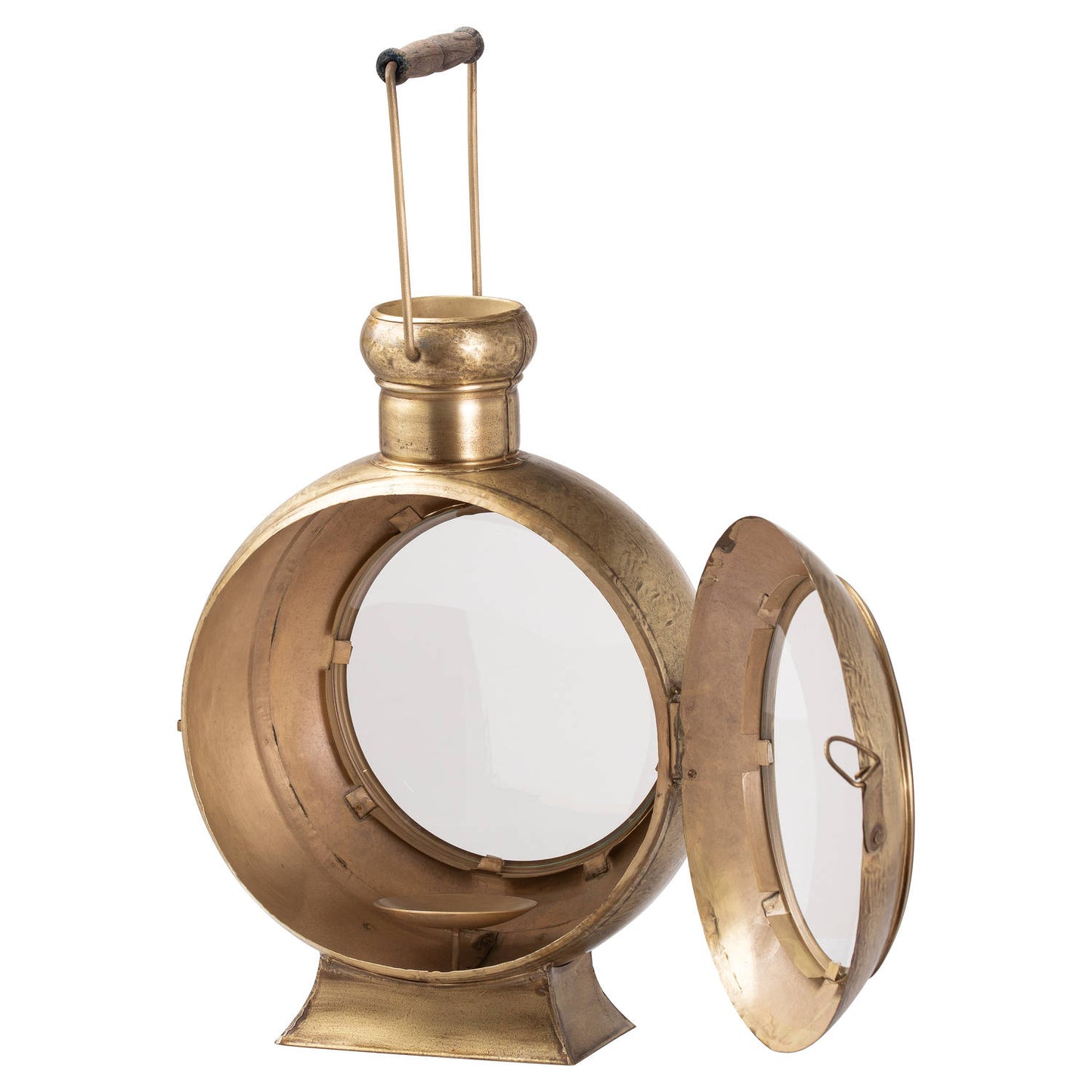 Medium Antique Brass Porthole Lantern