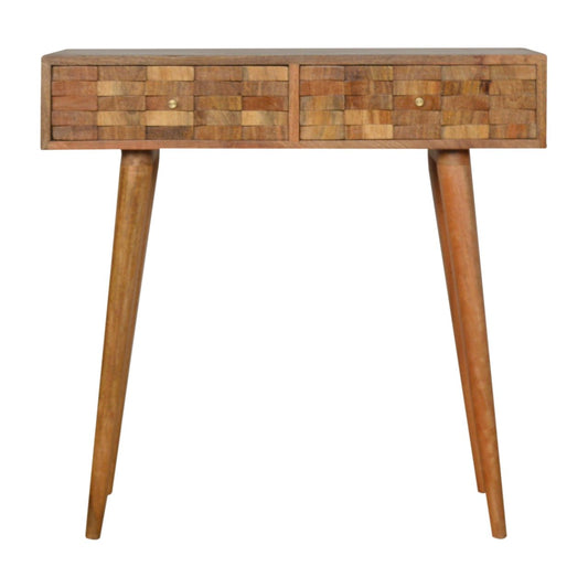 Square Tiles Carved Console Table