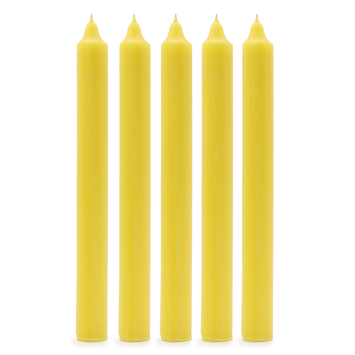 Solid Colour Dinner Candles - Rustic Lemon - Pack of 5