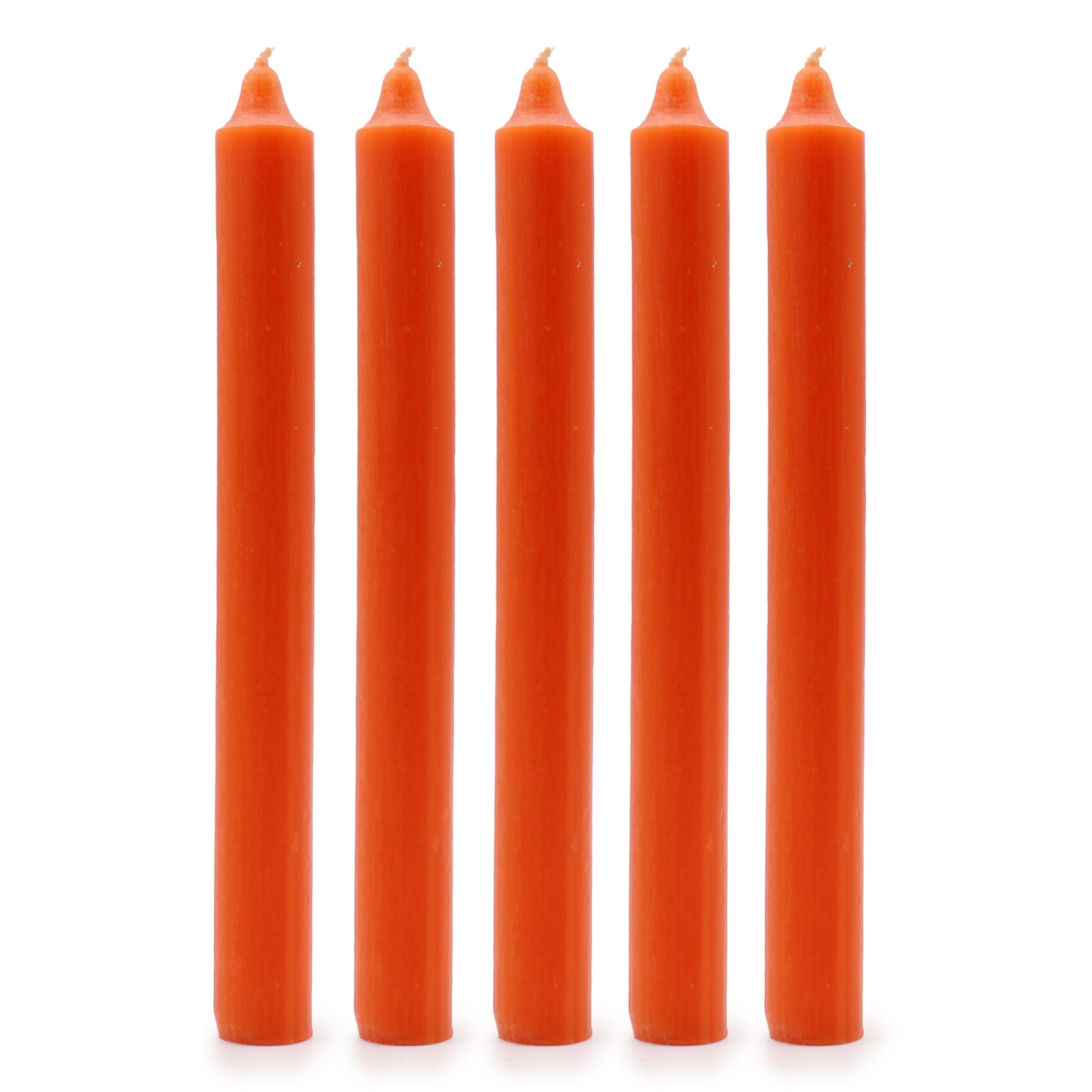 Solid Colour Dinner Candles - Rustic Orange - Pack of 5