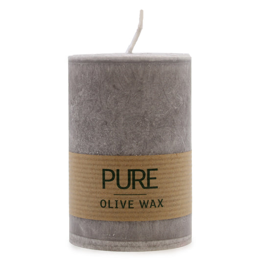Pure Olive Wax Candle - Grey