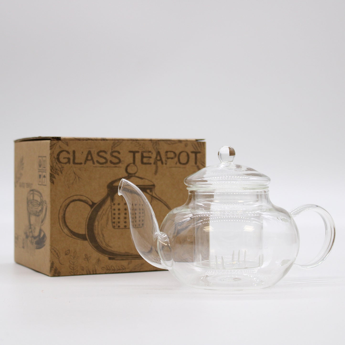Glass Infuser Teapot - Round Pearl 400ml