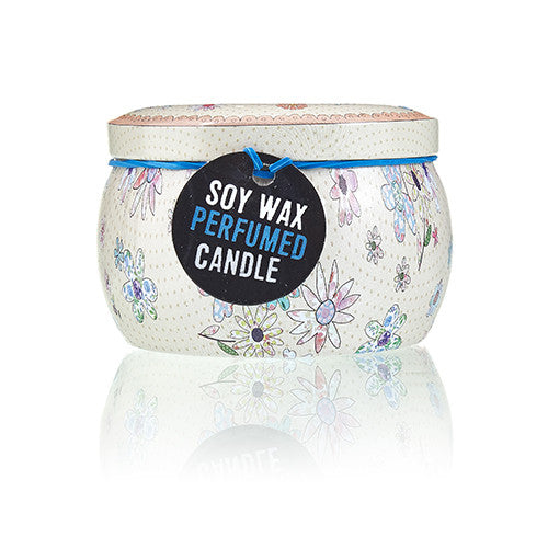 Art Tin Candle - Assorted Design - Friendly Messages - Parma Violet