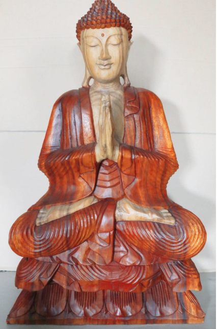 Hand Carved Buddha Statue - 80cm Welcome