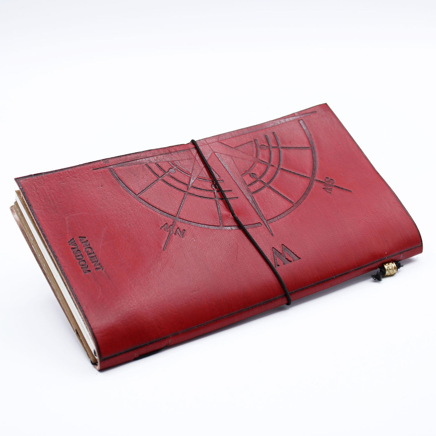 Handmade Leather Journal- The Adventure Begins - Red