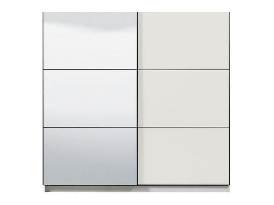 Large White And Mirrored Sliding Door Wardrobe 220cm