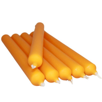 5x Dinner Candles - Bright Orange