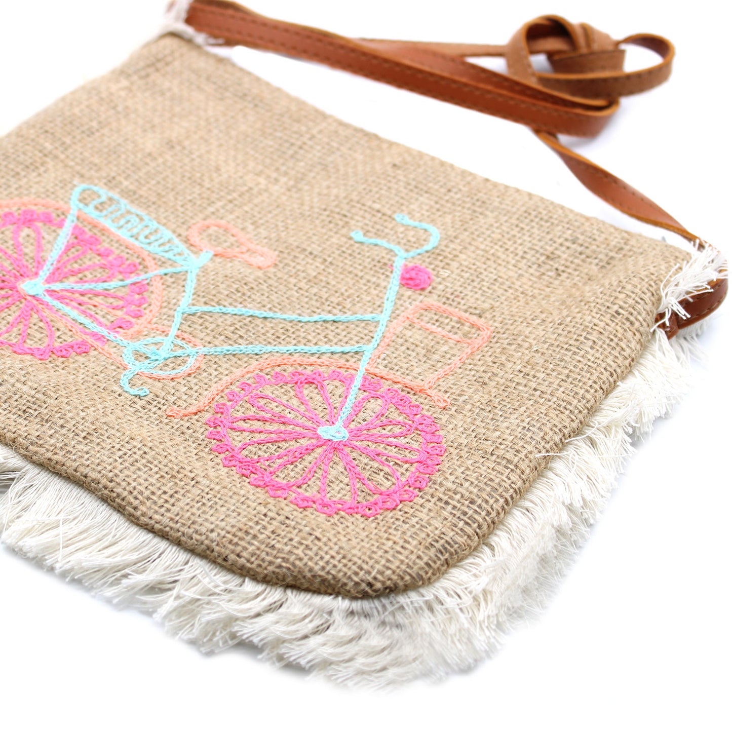 Fringe Bag - Bicycle Embroidery
