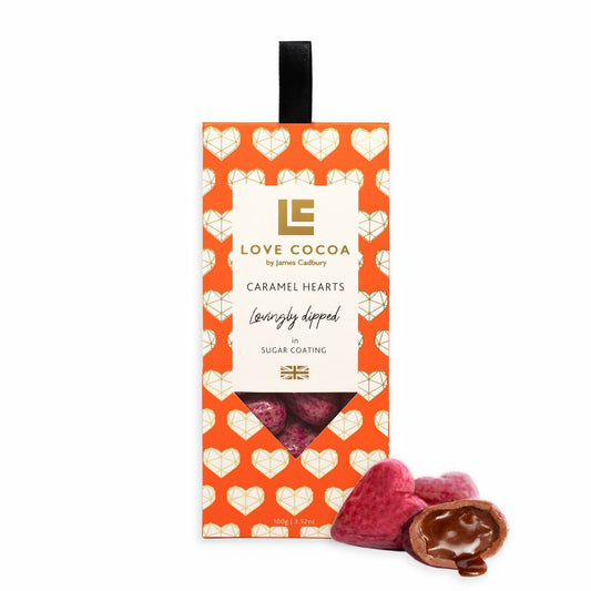 Love Cocoa Caramel Hearts in Sugar Coating (100g)