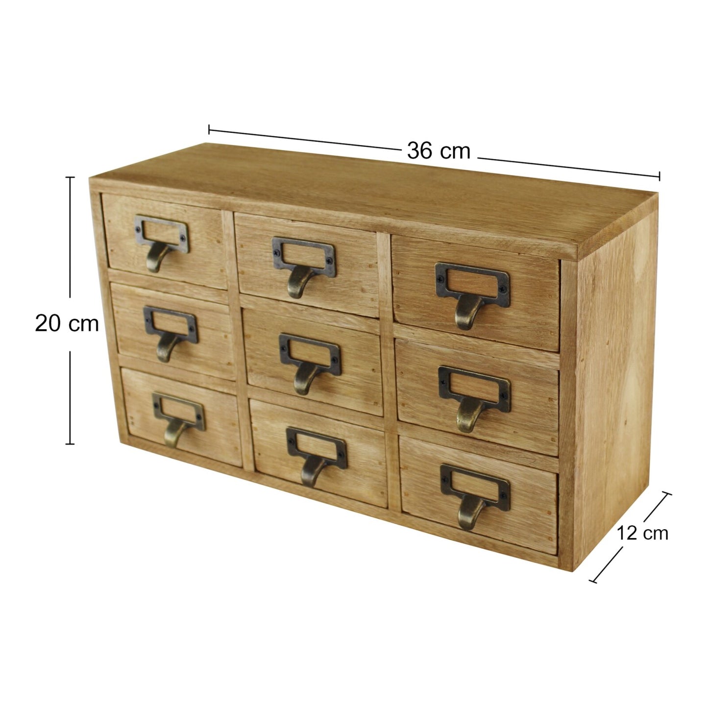9 Drawer Triple Level Small Storage Unit, Trinket Drawers