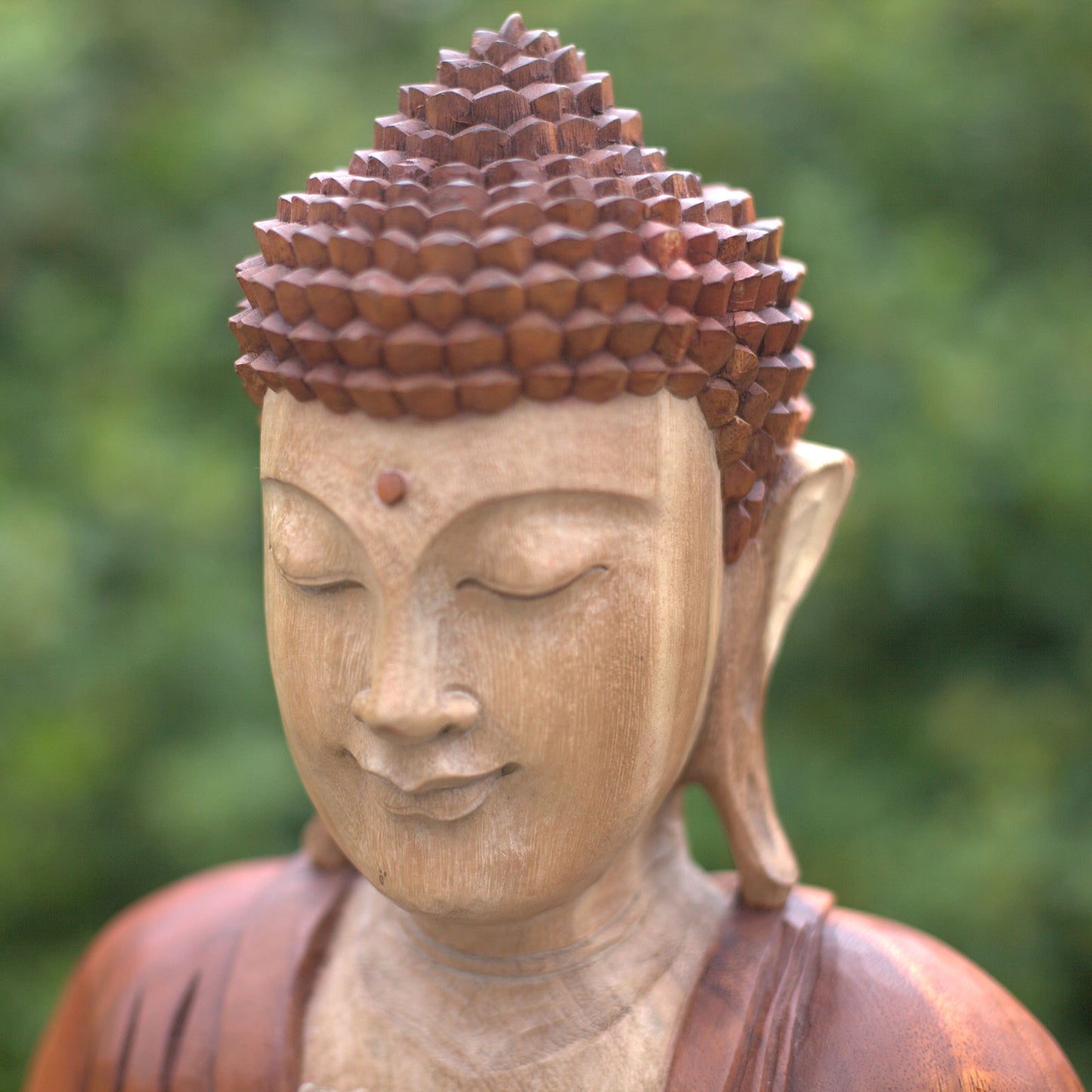 Hand Carved Buddha Statue - 30cm Thinking