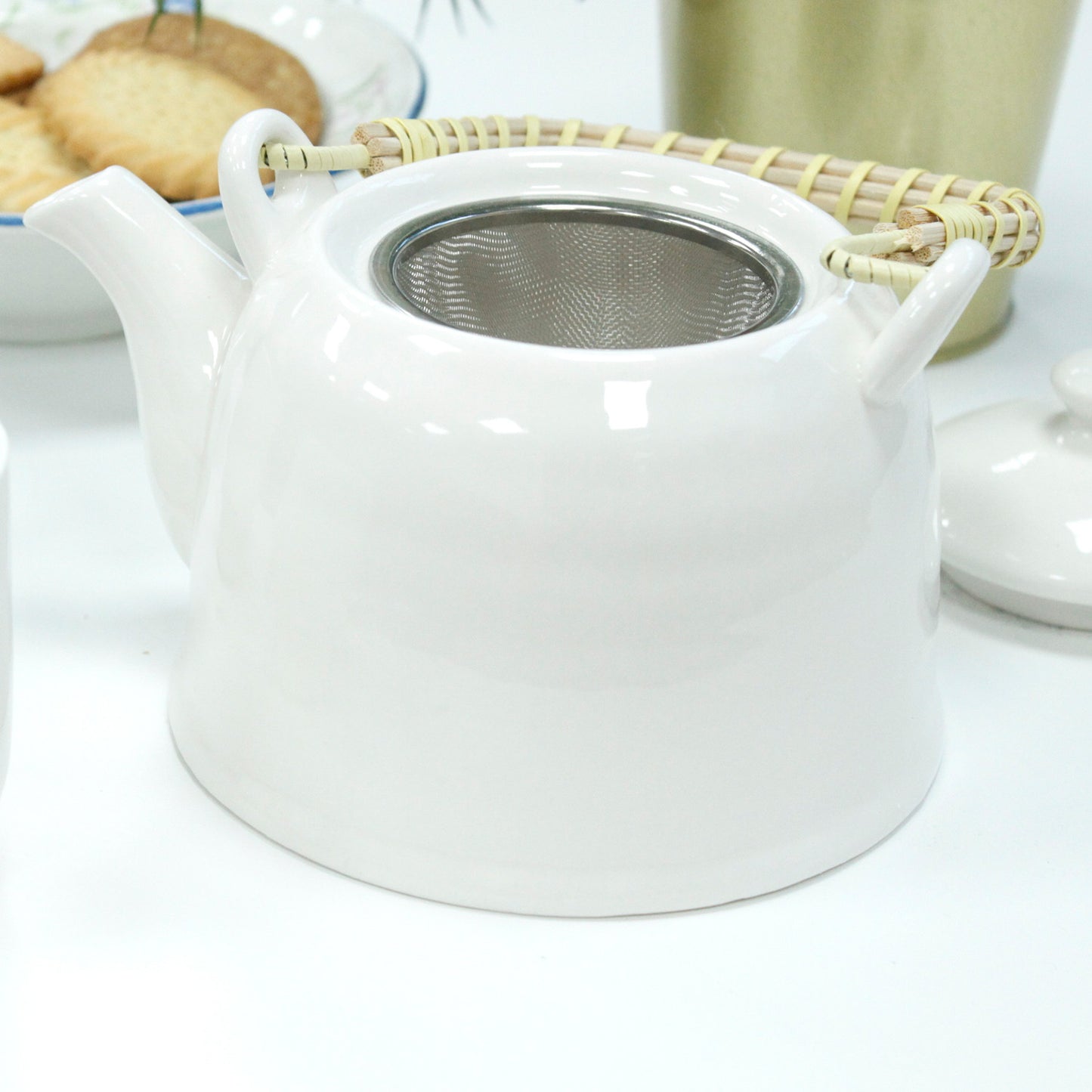 Herbal Teapot Set - Classic White