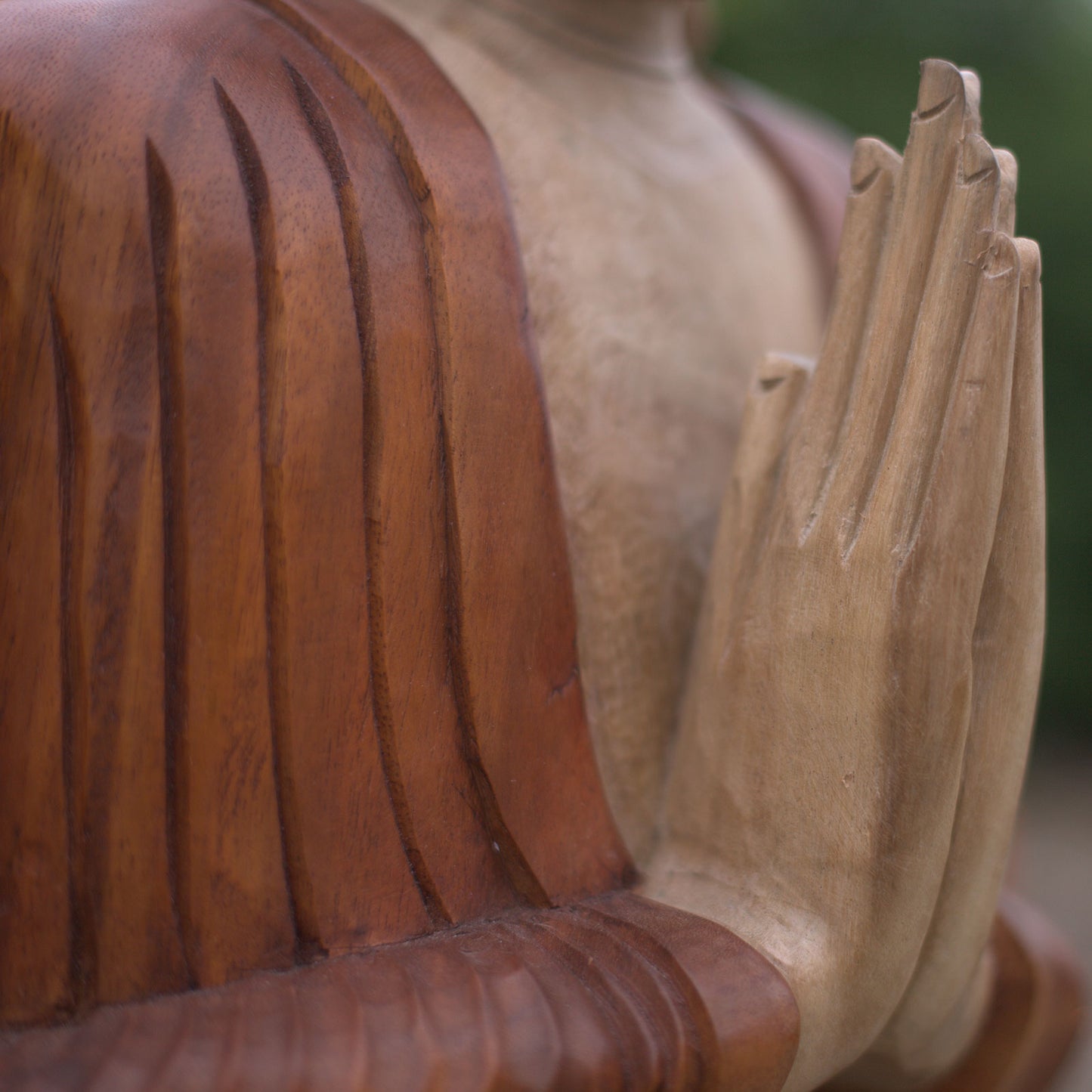 Hand Carved Buddha Statue - 30cm Thinking