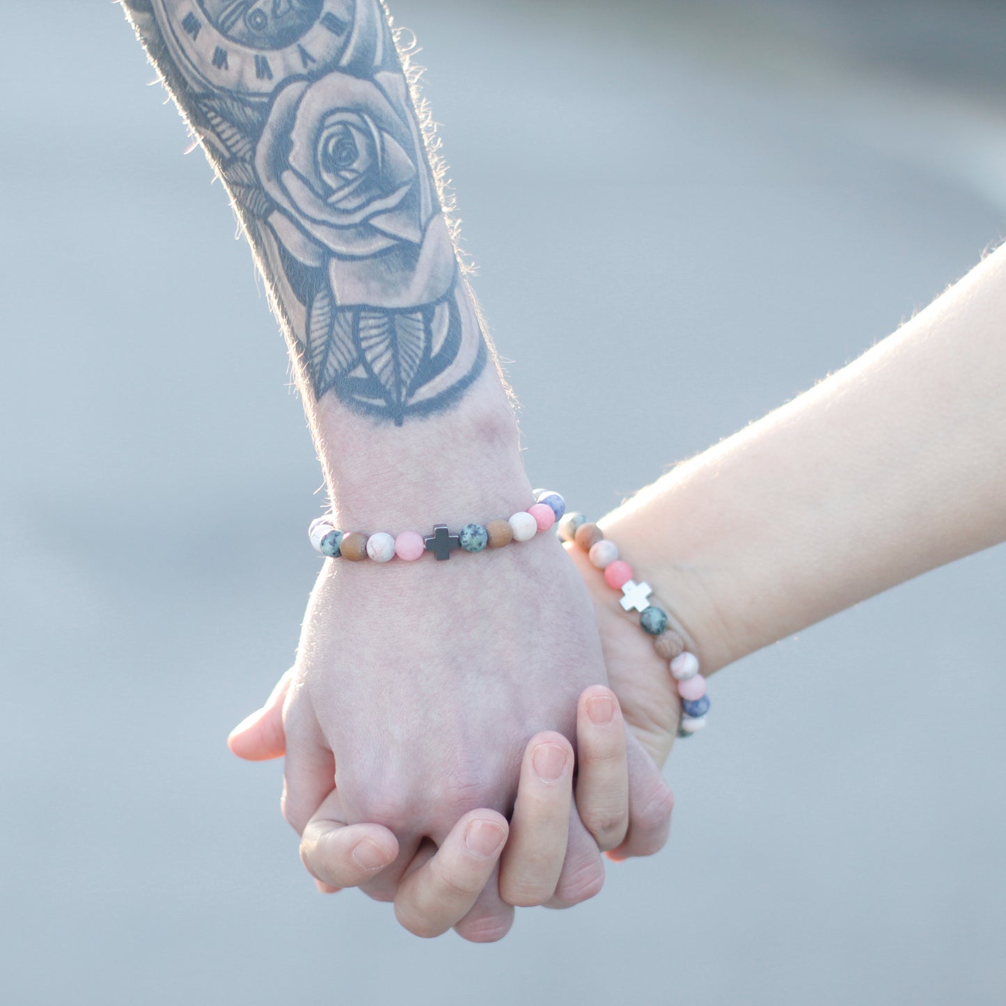 Set of 2 Gemstones Friendship Bracelets - Support - Sodalite & Picturestone