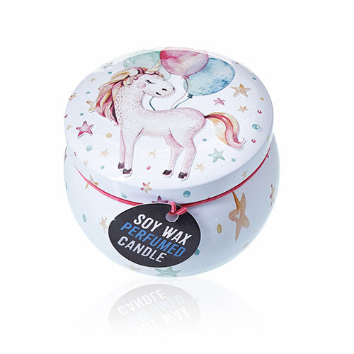 Art Tin Candle - Assorted Design - Unicorns - Moonstone