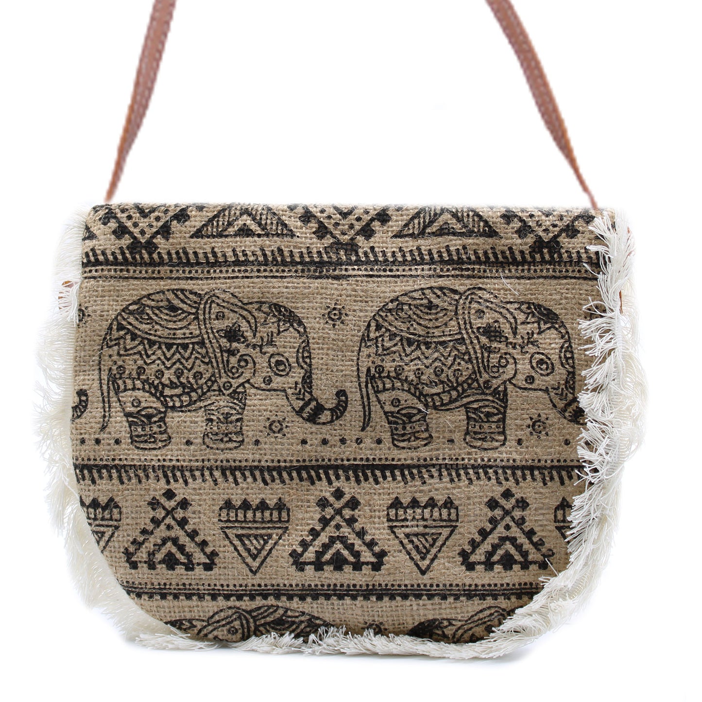 Fringe Bag - Tribal Elephant Print
