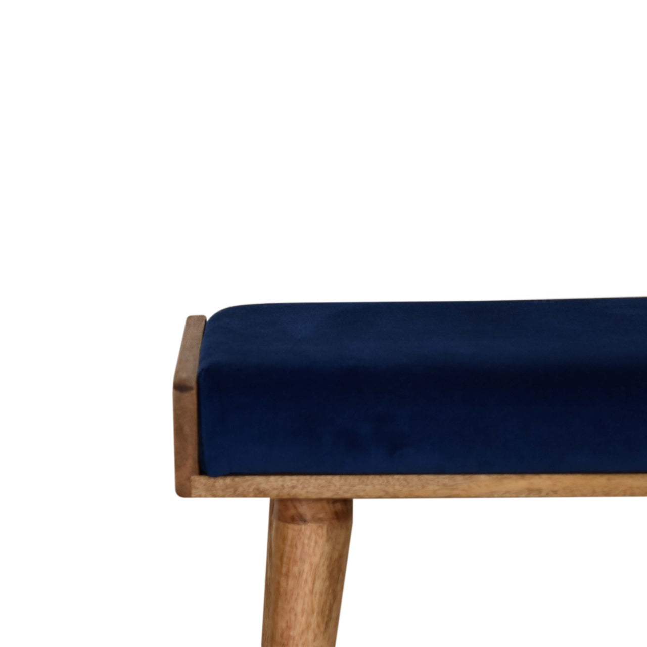Royal Blue Velvet Tray Style Footstool