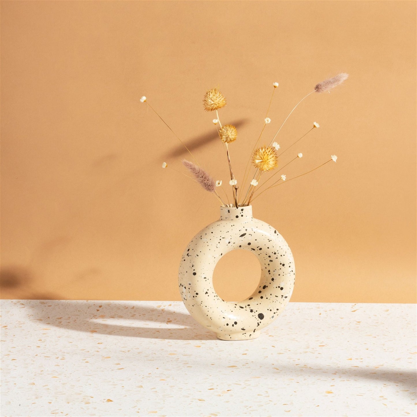Sand Terrazzo Speckled Small Circle Vase