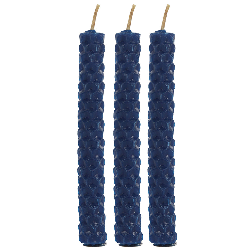 Blue Beeswax Blessed Bee Candles  -  Pack of 6 - Natural Scent