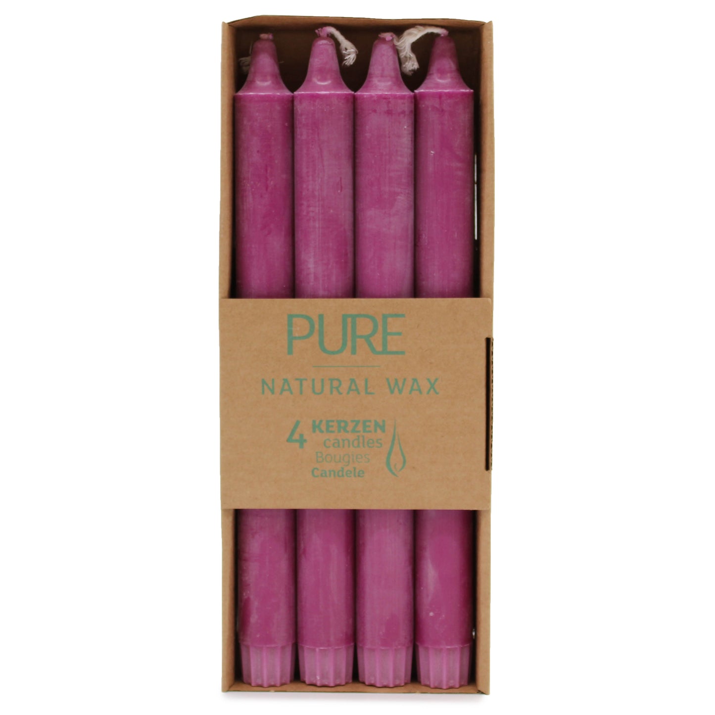 Pure Natural Wax Dinner Candle ( Pack of 4 ) - Fushcia