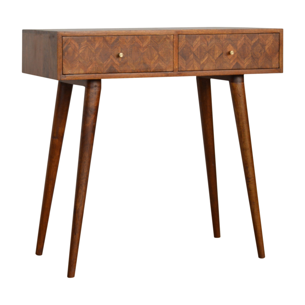 Two Drawer Assorted Chestnut Console Table