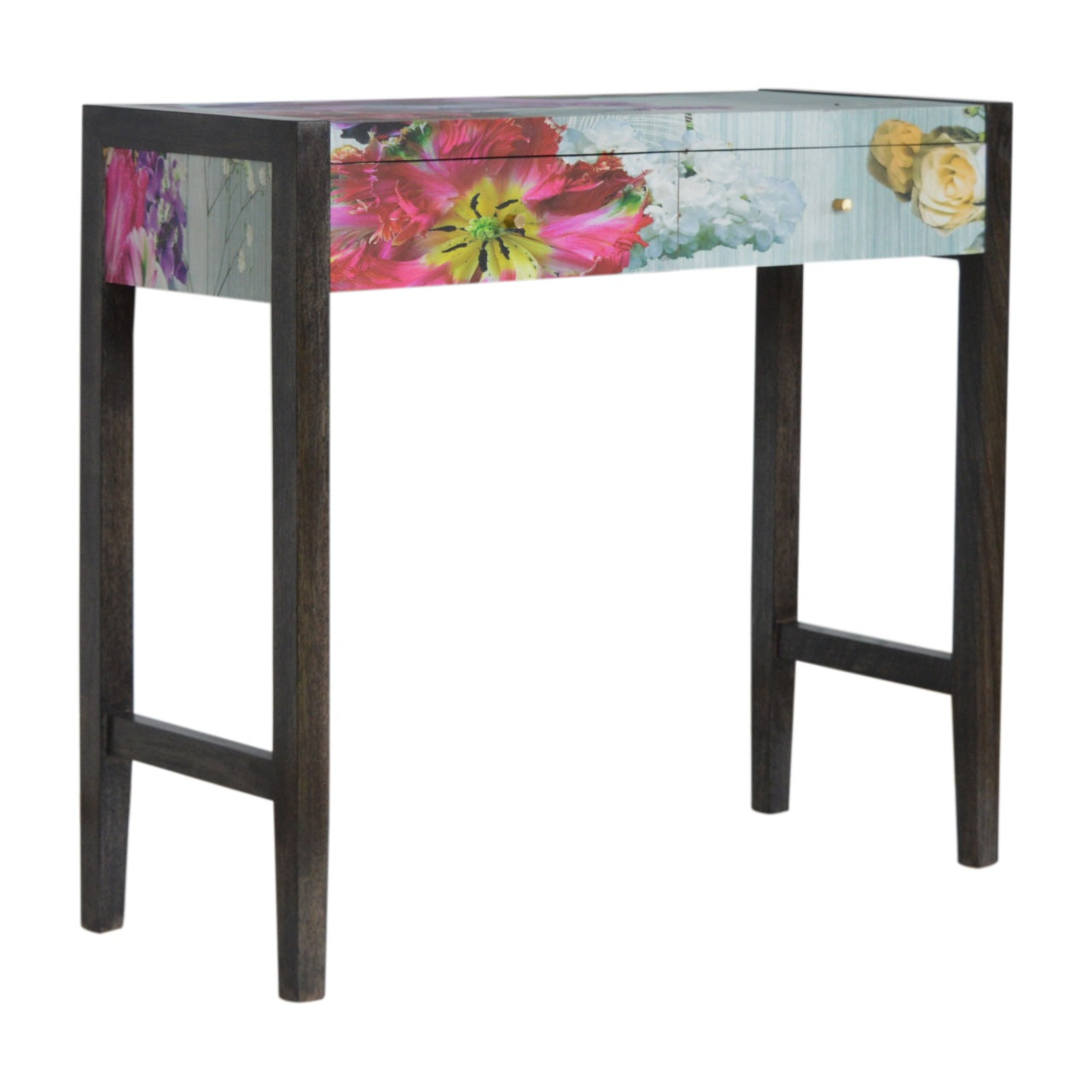 MONTAGE - Two Drawer Mango Wood Floral Console Table