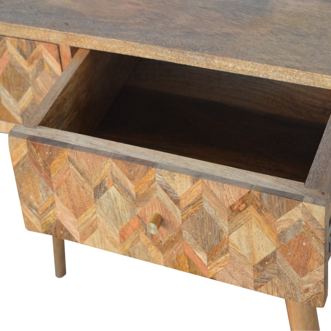 Two Drawer Assorted Oak-ish Console Table