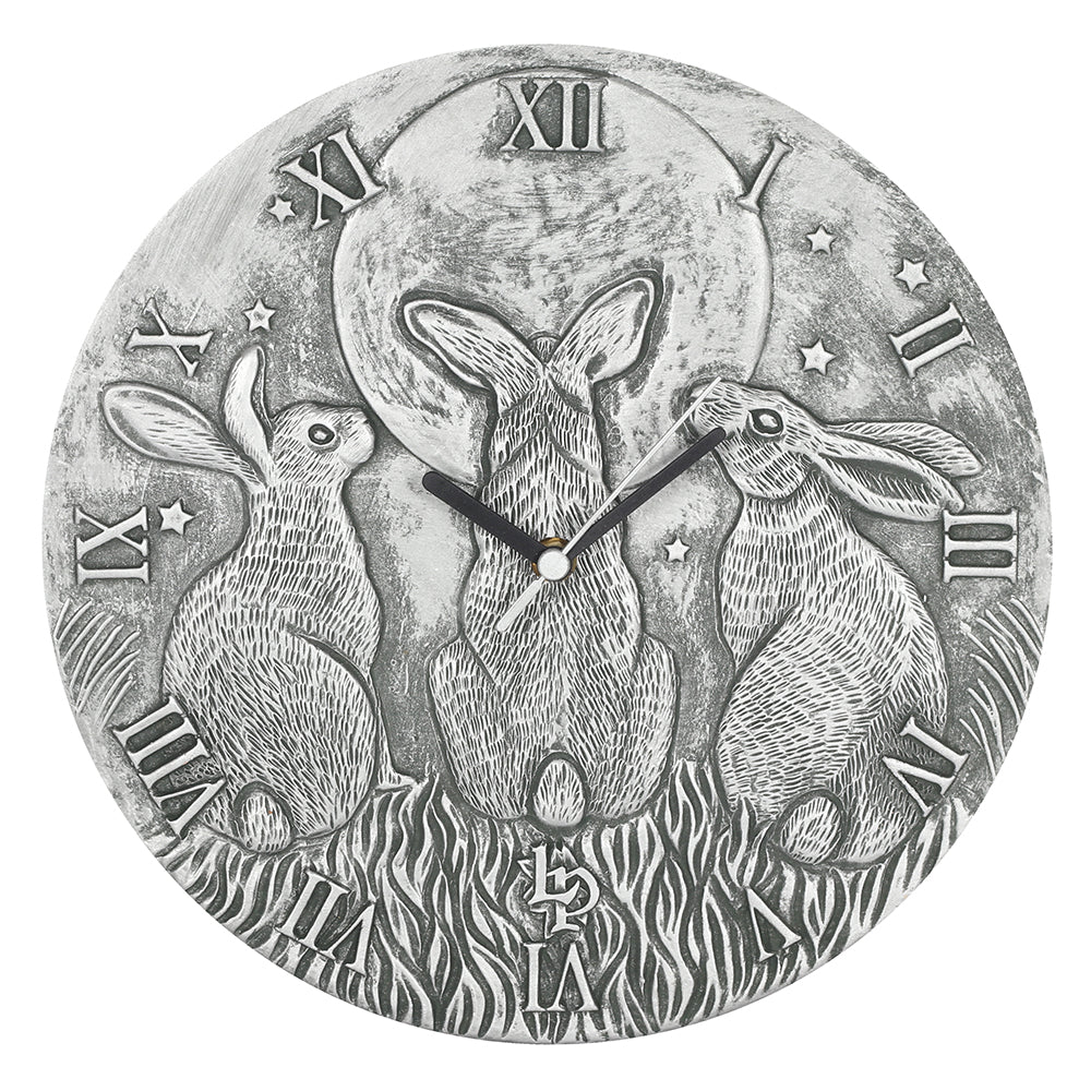 Silver Effect Terracotta Moon Shadows Clock
