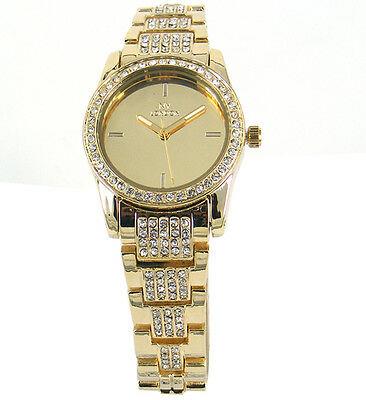 NY London Gold Jewel Bezel Strap Mirror Watch Pl-2082