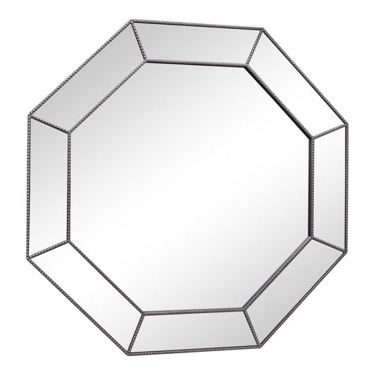 Large Silver Hexagonal Mirror