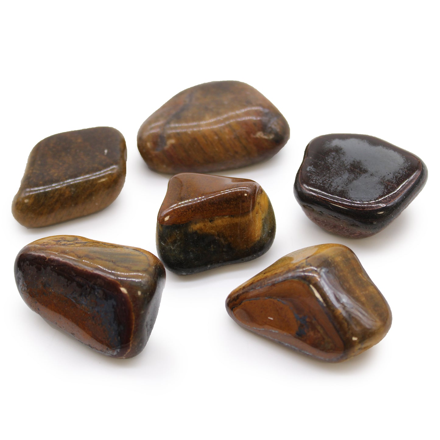Large African Tumble Stones - Tigers Eye - Varigated (pack of 6)