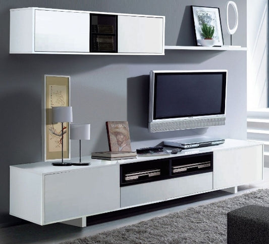 White Gloss TV Complete Wall Cabinet