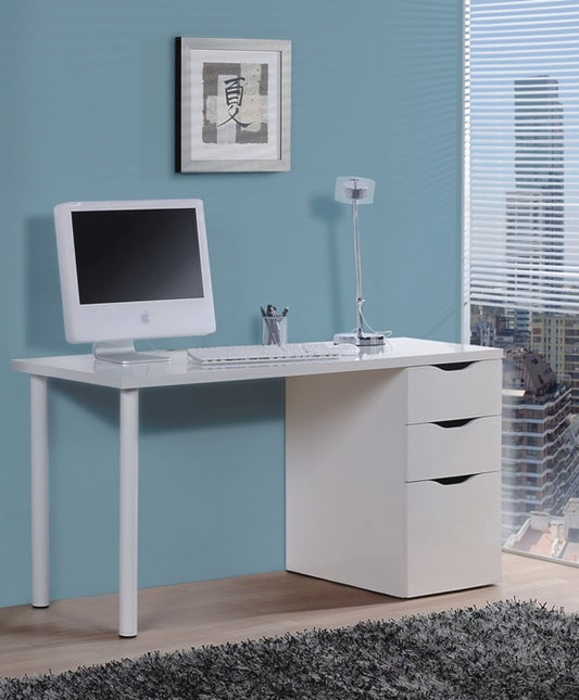 Artic White Desk With 3 Drawers