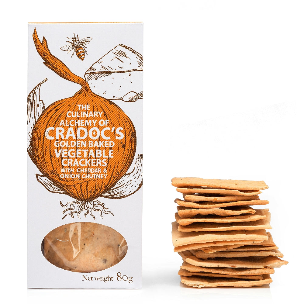 Cradoc's Vegetable Crackers with Cheddar & Onion Chutney (80g)