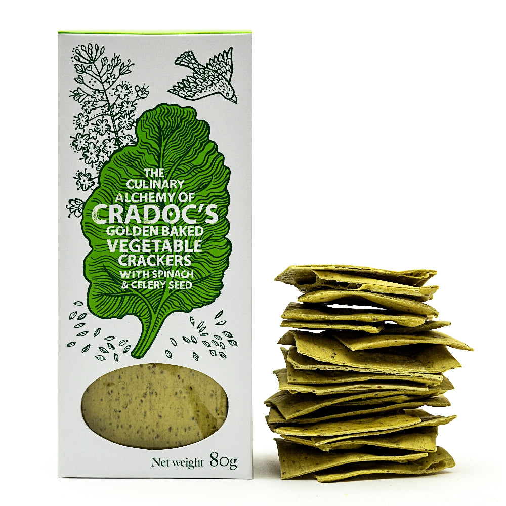 Cradoc's Vegetable Crackers with Spinach & Celery Seed (80g)